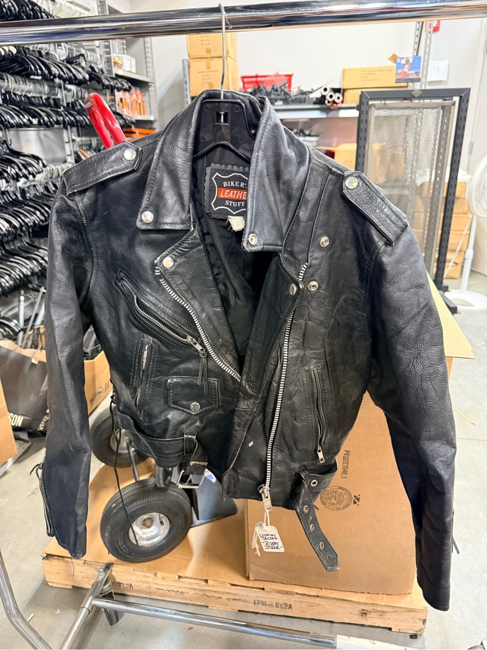 Black Ladies Classic Leather Motorcycle Jacket